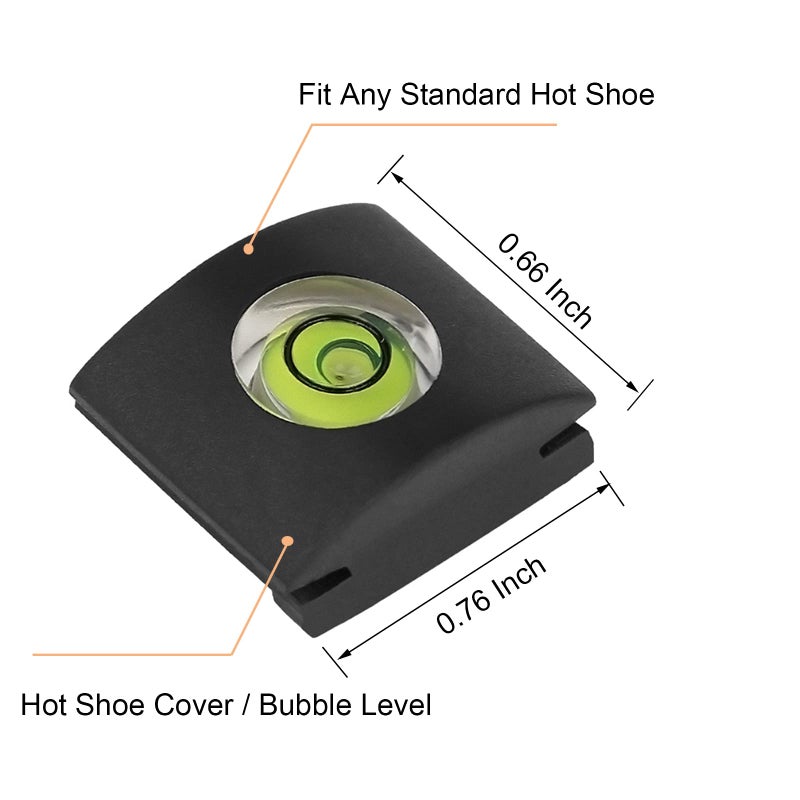 ChromLives 4Pack Camera Hot Shoe Cover Level with Spirit Level Bubble, Universal Fit for DSLR Cameras, Black Rubber, Wall Mount - Image 3